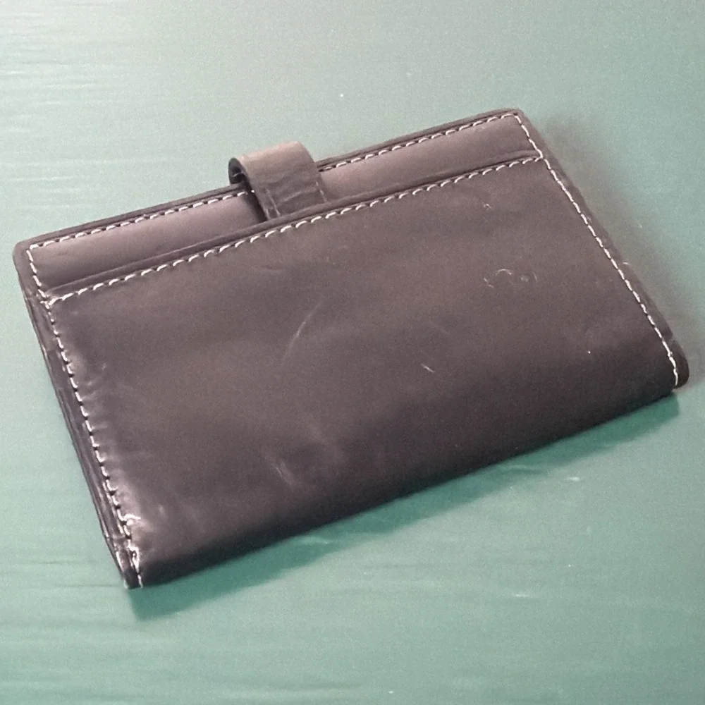 TUMI Genuine Leather Black Card Holder Men's Wallet
